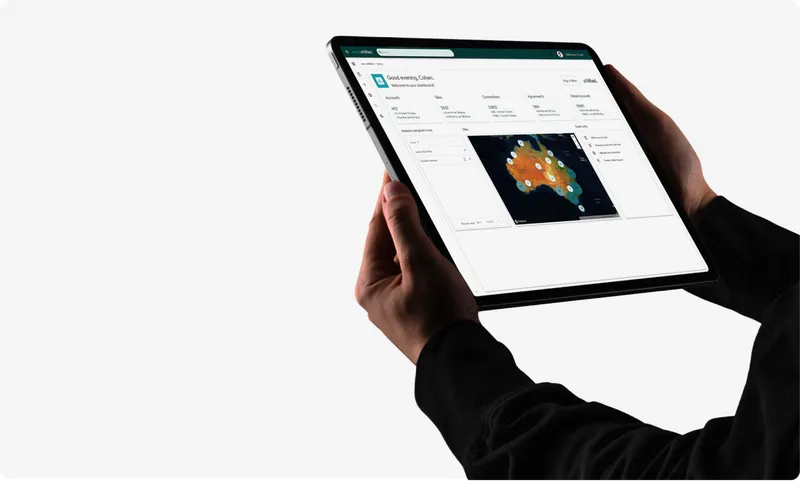 Modern dashboard interface on computer screens